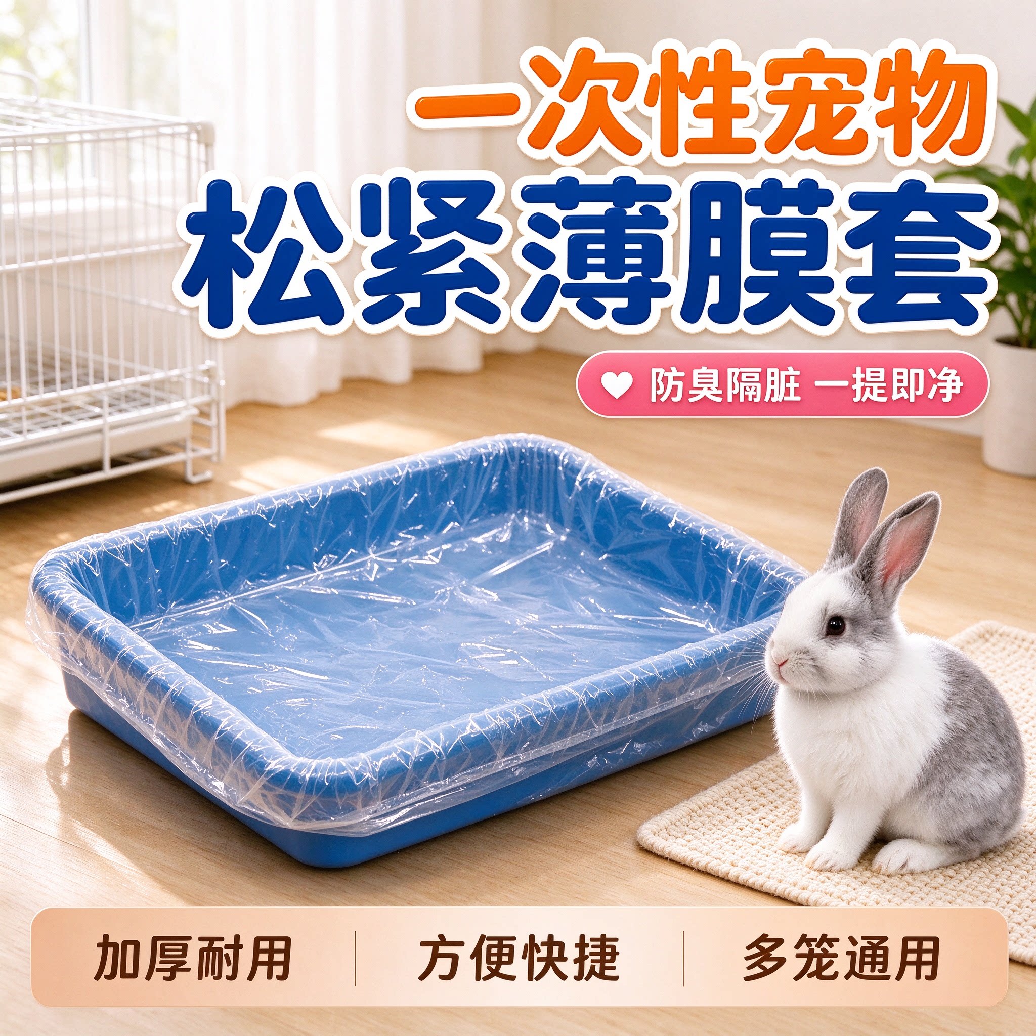 鸟笼托盘清洁袋加厚防漏宠物兔笼猫狗通用一次性塑料薄膜垫片尿片