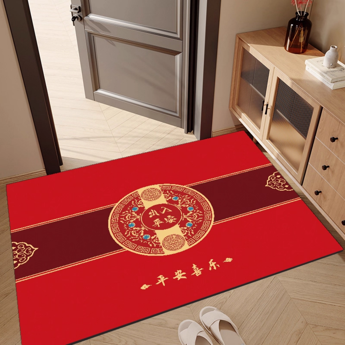 入户门地垫红色喜庆门口脚垫家用玄关进门垫防滑耐磨地毯2026新年,居家布艺,入户地垫,淘宝优惠券,粉丝福利购,淘宝优惠卷