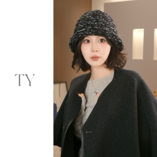 太一 秋冬上新毛线麦穗渔夫帽女休闲大头围宽松气质帽子女百搭