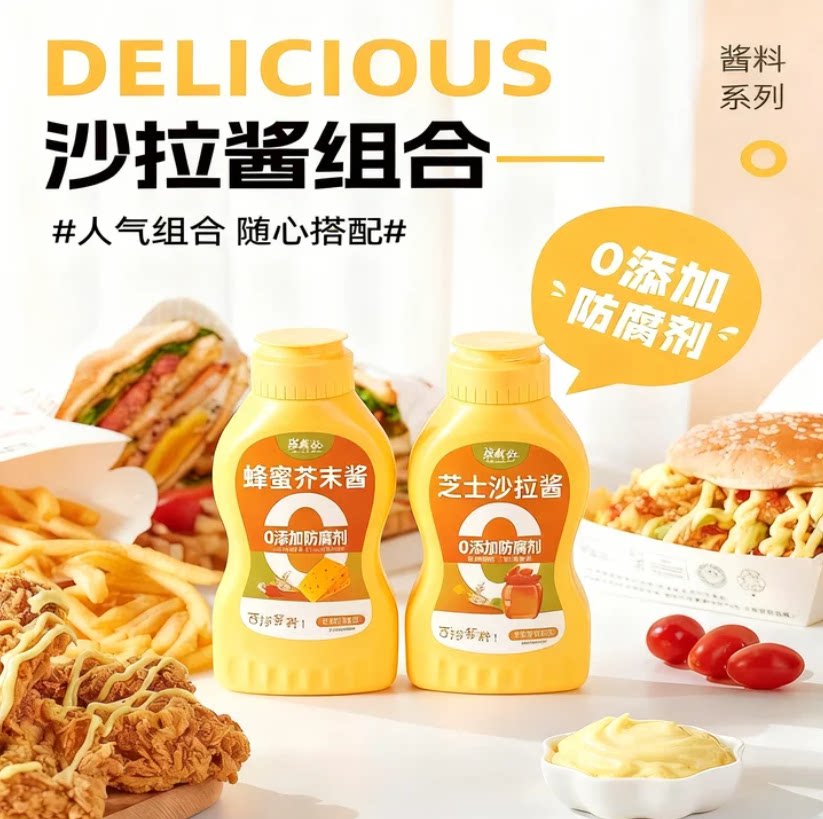 蜂蜜芥末酱芝士沙拉酱旗舰店韩式炸鸡酱芥末虾球酱汉堡薯条酱商用