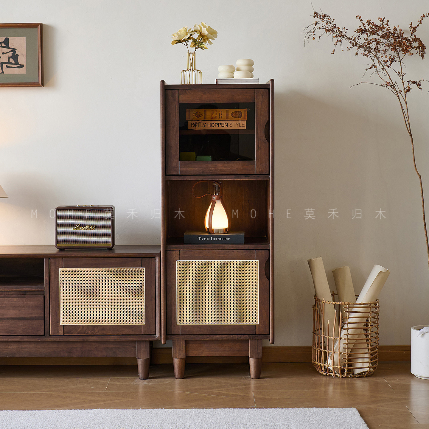 黑胡桃木电视柜边柜复古风立柜客厅收纳柜家用斗柜储物柜实木柜子,住宅家具,斗柜,淘宝优惠券,粉丝福利购,淘宝优惠卷