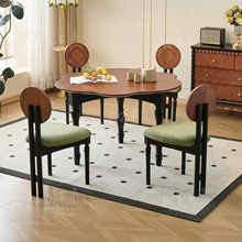 法式中古白蜡木实木餐桌椅组合家用小户型复古南洋风四叶草饭桌子