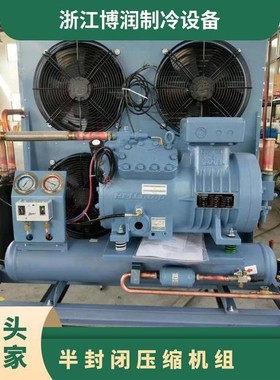 雪人莱富康活塞压缩机 SP4L0600 6匹中低温半封闭冷库制冷机组