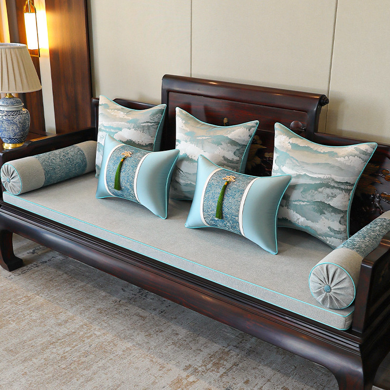 中式红木沙发坐垫定制罗汉床垫实木沙发家俱垫子椰棕乳胶四季通用