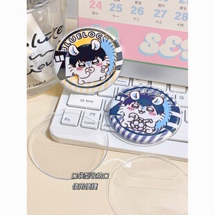 防摔75mm谷子托痛包展示套吧唧保护袋透明圆形58mm包防刮挂件包