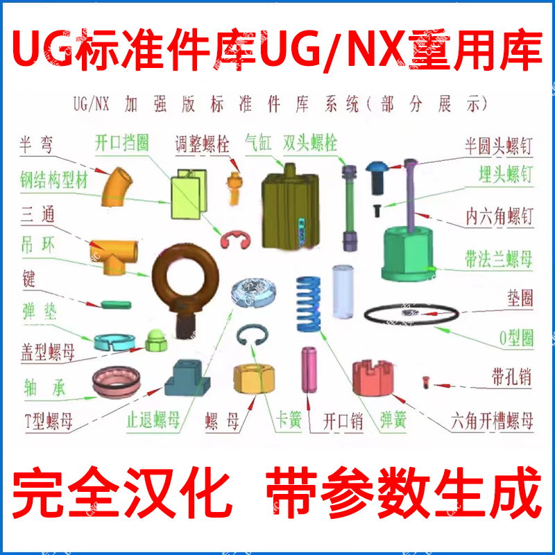 1244#UG标准件库UG NX重用库增强版/UG2406/ug10 12.0汉化版CNC