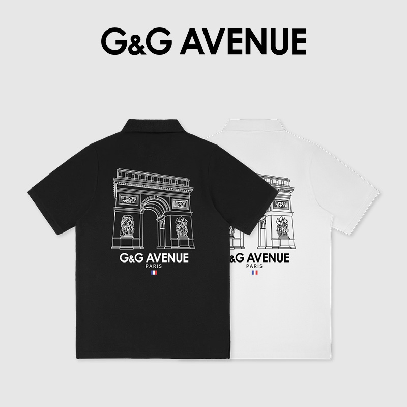 法国G&G AVENUE 轻奢潮牌翻领POLO衫男款夏薄款痞帅高级感百搭