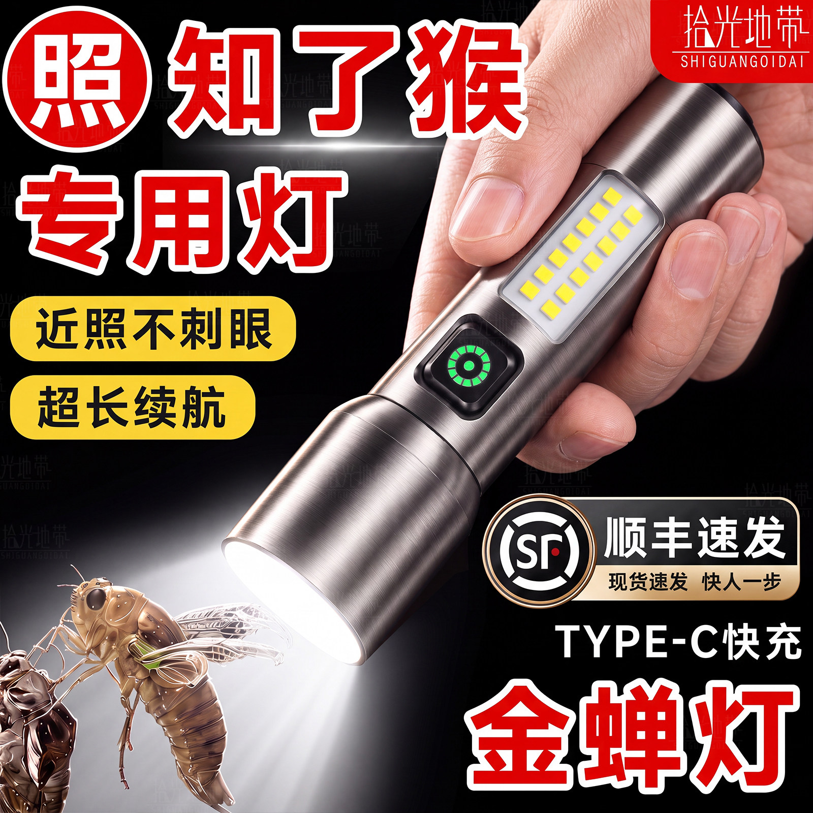 户外第一名】顺丰户外照明手电
