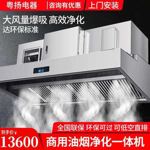 油烟净化器一体机餐饮商用直排大吸力排烟罩厨房抽油烟机环保
