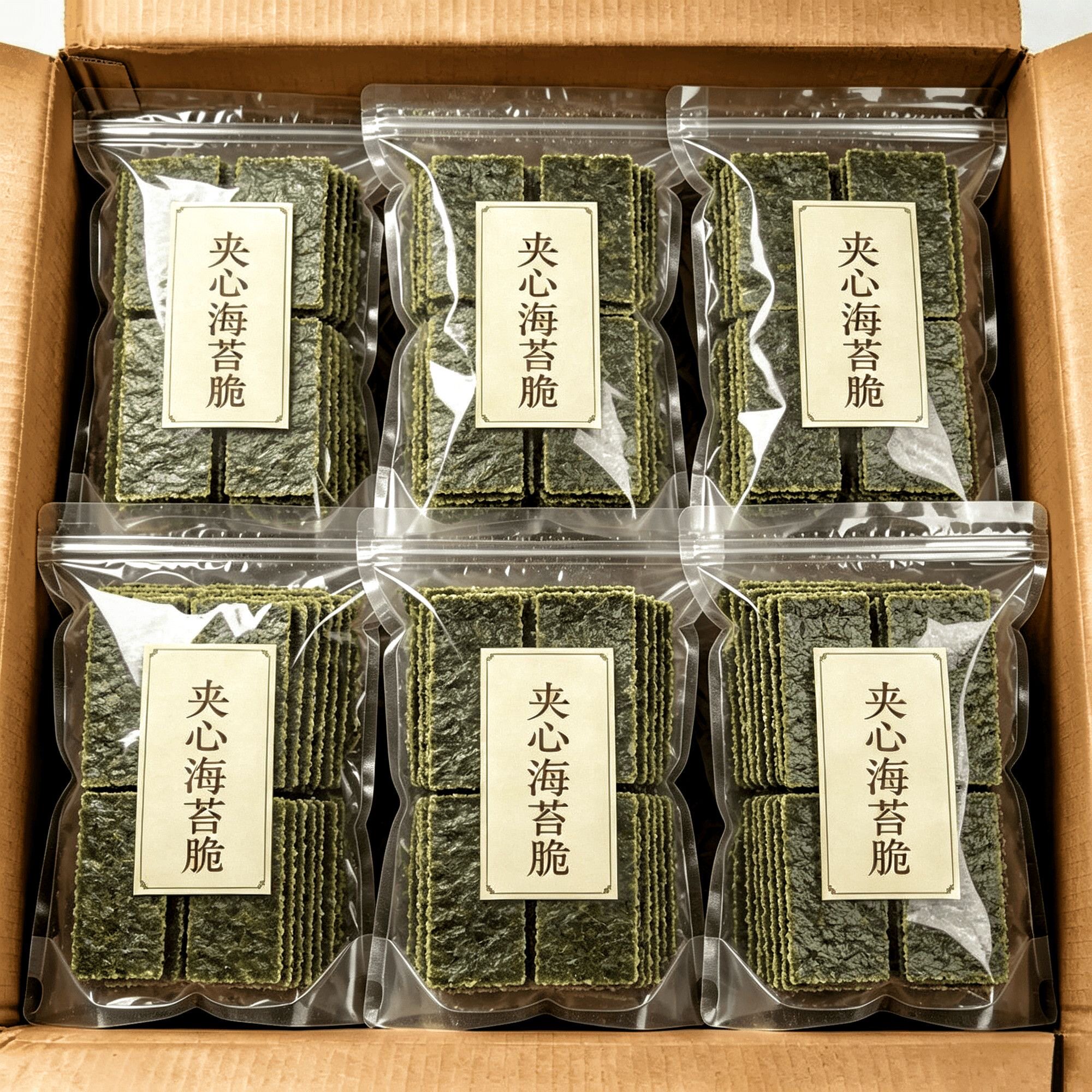 特价92片】海苔夹心脆片即食芝麻海苔儿童无添加孕妇解馋零食紫菜