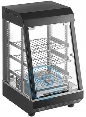 台式玻璃黑色弧形保温柜加热商用展示柜蛋挞汉堡熟食保温食品陈列