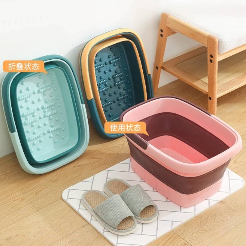 2TCU泡脚桶双人高深桶折叠简易洗脚盆大人家用冬季足浴桶塑料桶可