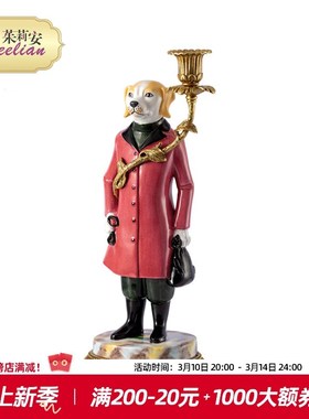 茱莉安法式艺术陶瓷配铜别墅客厅桌面玄关壁炉装饰摆件人物烛台
