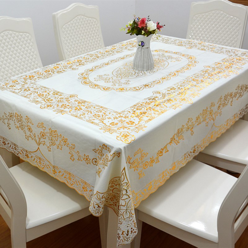 家用长方形餐桌布PVC防水防油免洗防烫茶几台布软塑料欧式桌布