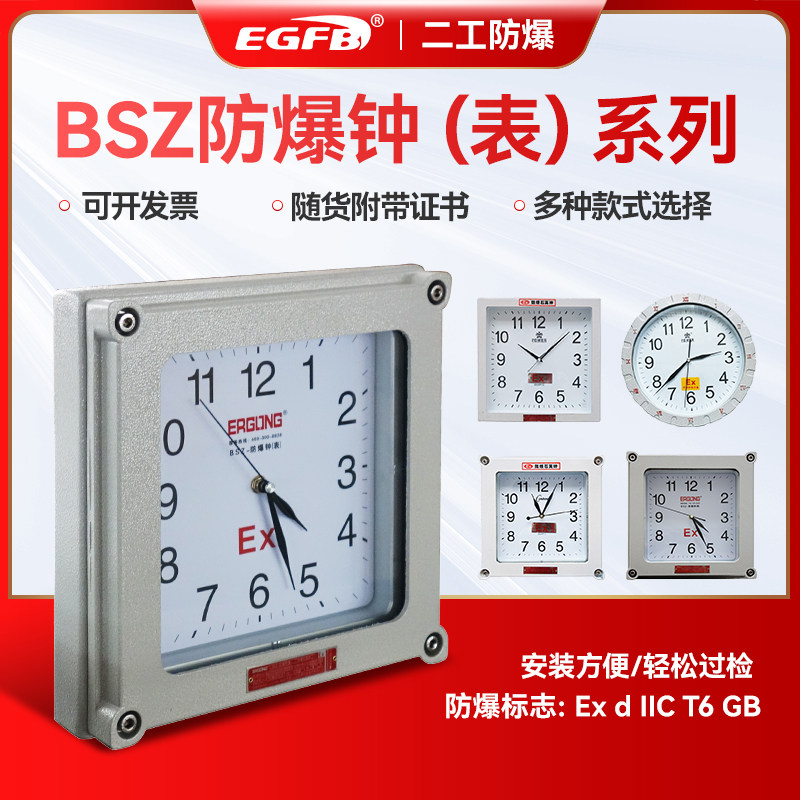 防爆型电子石英钟壁挂式防爆钟表现代静音简约款石英钟霸王牌机芯