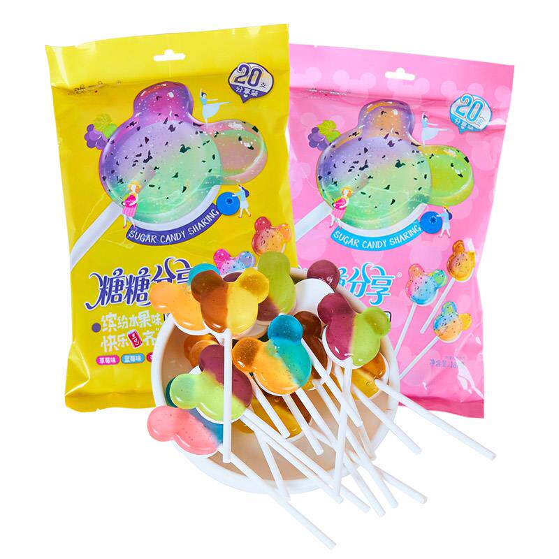 水果味棒棒糖欢乐猴棒棒糖网红创意造型混合水果味棒糖硬儿童棒棒