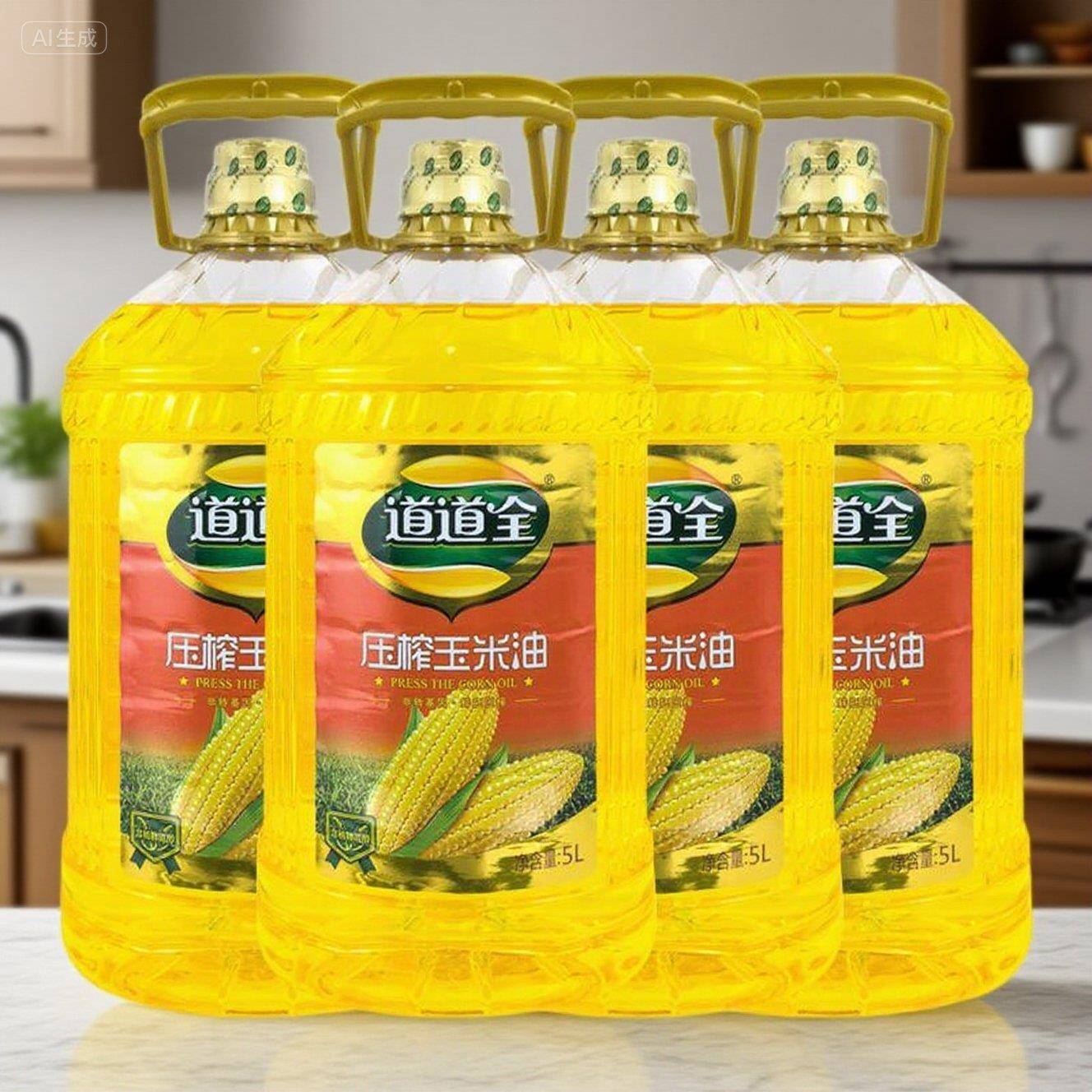 物理压榨玉米油【5L×4桶】道道全压榨玉米胚芽油非转基因物理