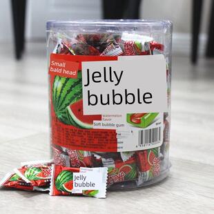 新货小光头果冻泡泡糖 果冻西瓜泡泡糖 水果味口香糖 怀旧夹心泡