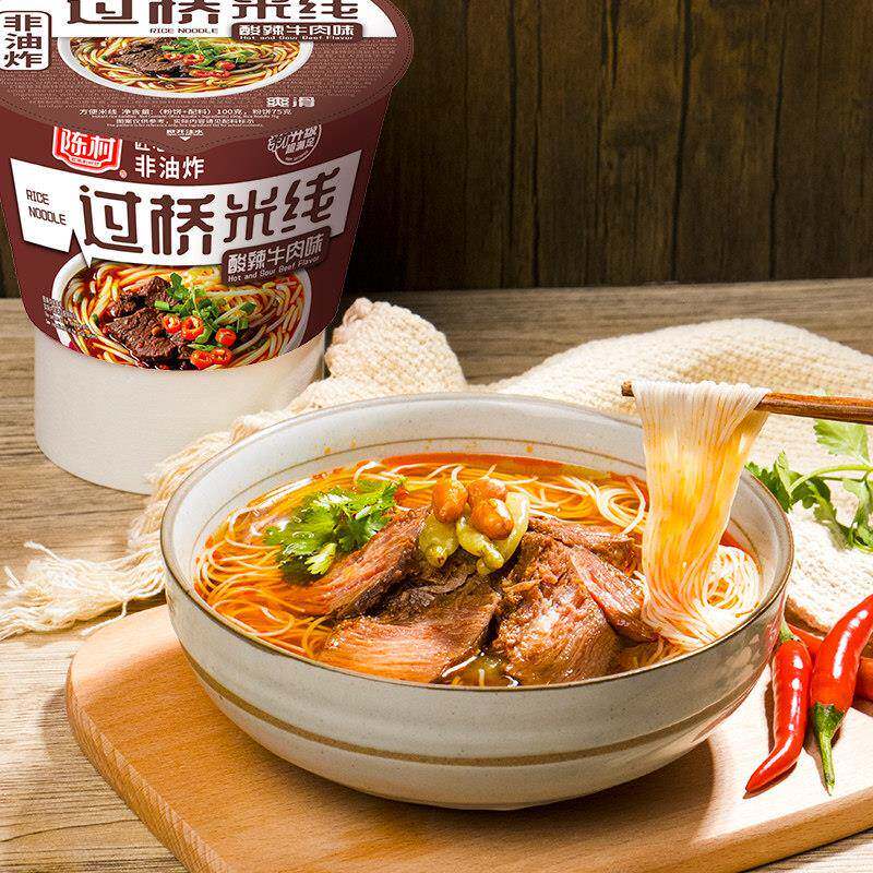 桶装方便面陈村过桥米线桶装方便面泡面速食非油炸广东河粉酸辣即