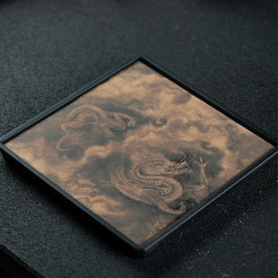 【利贞丨墨龙吸水壶承】陶瓷干泡台 21cm*21cm家用茶具福利系列DC