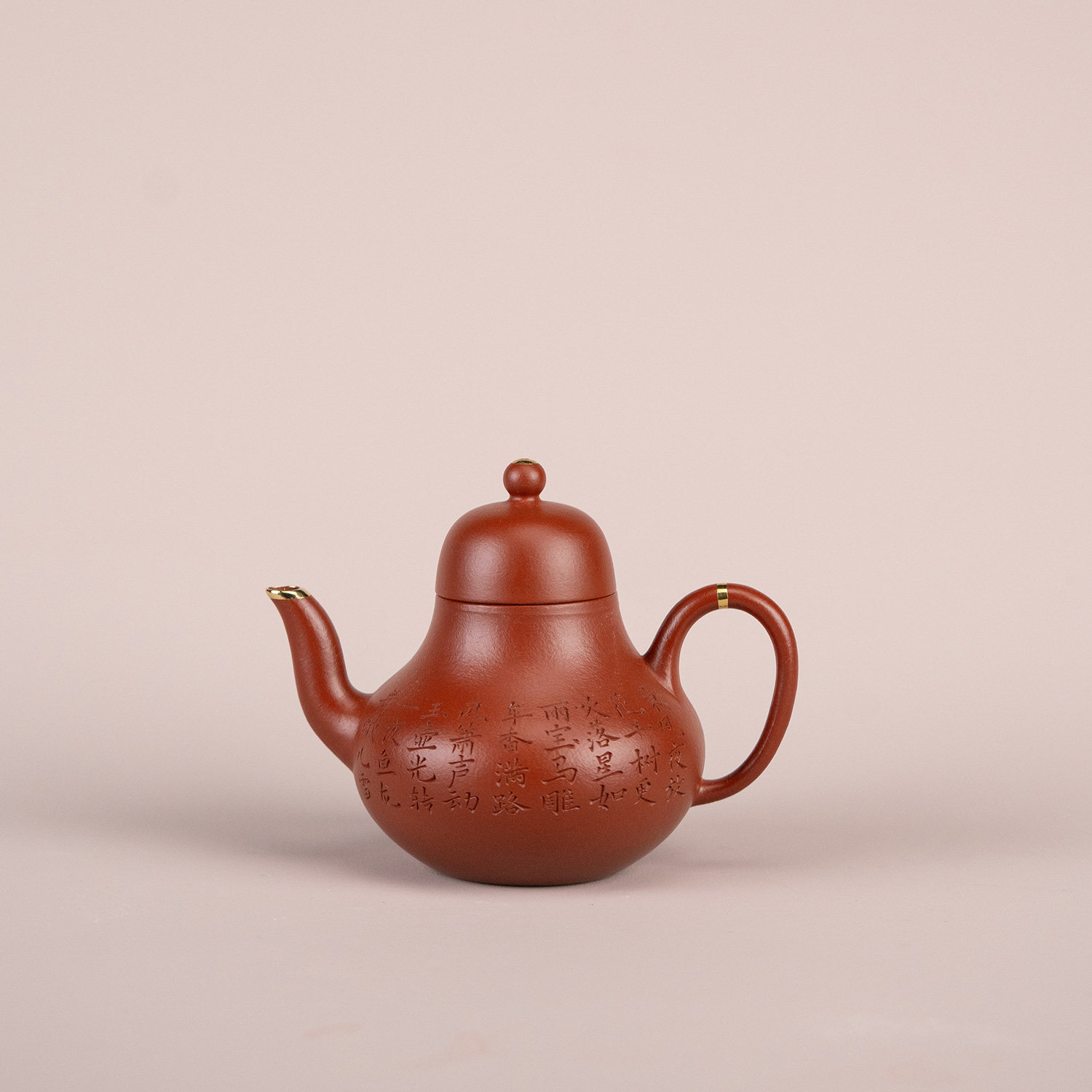【青玉案元夕思亭】原矿朱泥约150cc全手工制宜兴茶壶LZZ