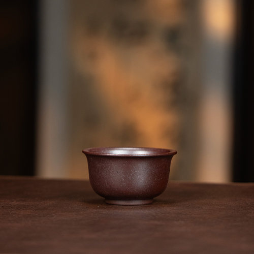 【利贞l撇口杯】潘伯民制原矿柴烧100cc 手工制 紫砂主人杯茶具