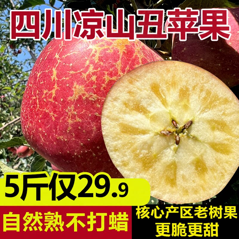四川大凉山冰糖心丑苹果当季鲜果云南丑苹果新鲜红富士红苹果水果图片