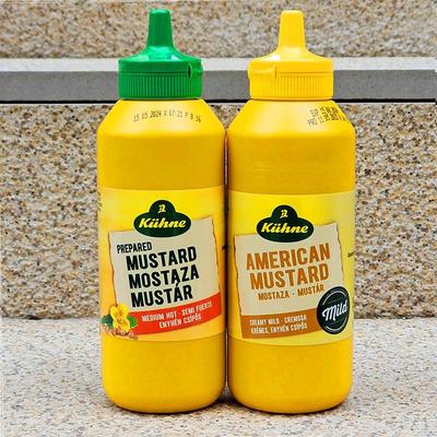 德国冠利中辣黄芥末酱复合调味料汉堡热狗酱易挤装KUHNE MUSTARD