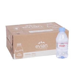 依云天然弱碱性进口山泉矿泉玻璃饮用水330ml500ml750ml大瓶整箱