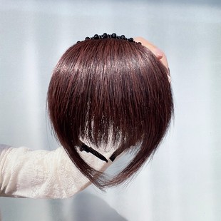 全真发水钻发箍刘海假发女遮前额白发修鬓角刘海一体式头帘假发