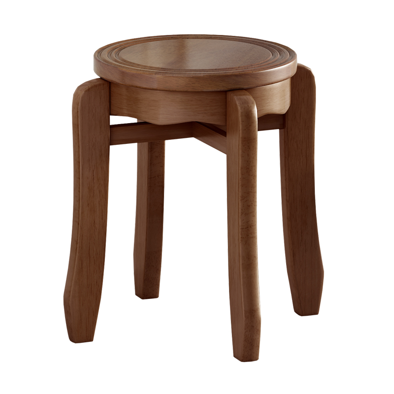 木凳子实木圆凳家用餐桌凳大方凳艺术仿古凳叠放储存餐厅餐馆凳子