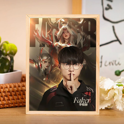 Faker李相赫周边灯光画T1战队六冠王英雄联盟LOL卧室氛围夜灯礼物