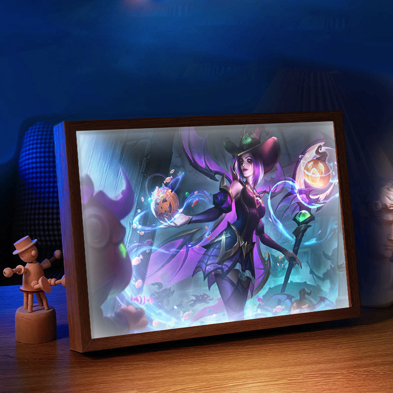 英雄联盟LOL周边诡术妖姬乐芙兰灯光画送男生朋友生日礼物小夜灯