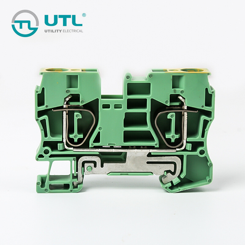 尤提乐JUT3-10PE弹簧接地端子10平方端子排黄绿色零线端子直销