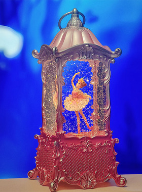 儿童音乐盒旋转芭蕾公主摆件水晶球夜灯送女孩生日礼物圣诞八音盒