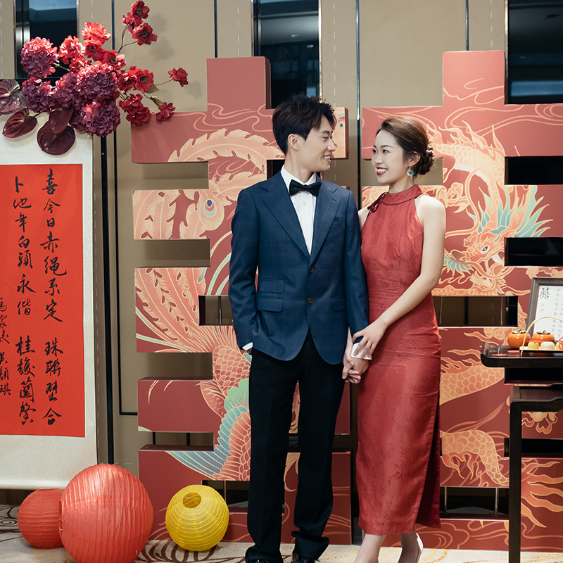 立体落地大喜字订婚宴摆件背景墙摆台布置装饰结婚KT板定制全套装