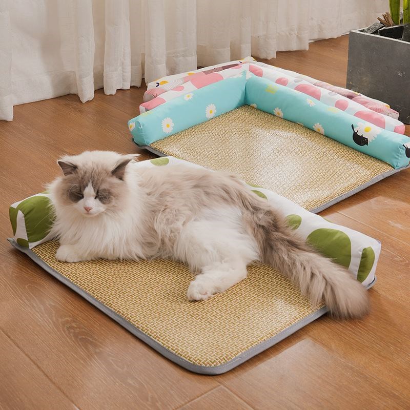 宠物凉席窝夏天小猫藤编凉席小狗垫子泰迪狗窝降温床垫包邮