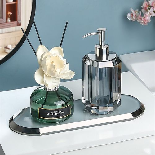 高端水晶美容院分装按压式瓶子商用沐浴露洗手液香薰洗发水空瓶托