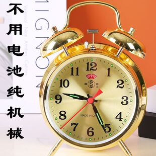 超大声音马蹄表机械老式 上发条小鸡啄米闹钟复古环保金属机芯闹钟