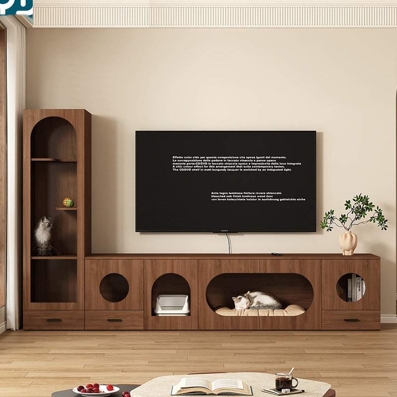 猫柜横向定制电视柜猫别墅家用室内猫笼不占地猫屋猫砂盆猫窝一体