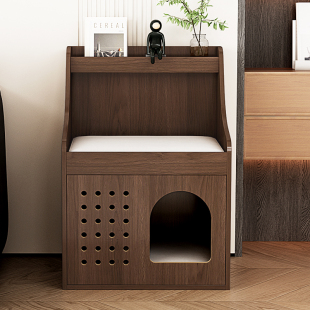 实木猫窝床头柜猫屋柜猫别墅家用室内狗窝小型犬四季通用小狗房子