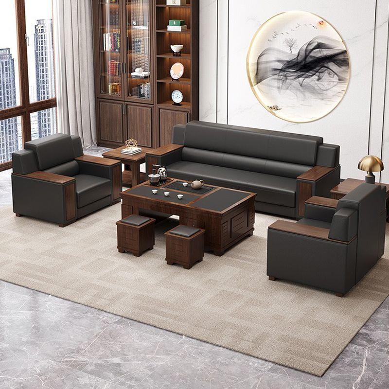 办公沙发新中式商务会客接待洽谈简约现代茶几组合办公室沙发