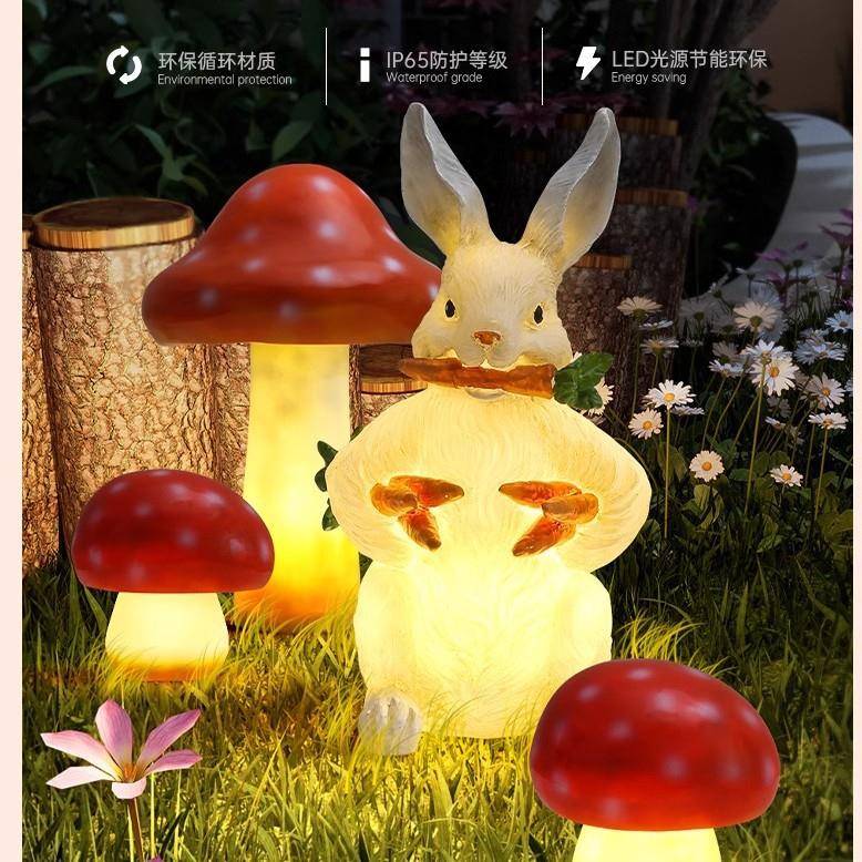 太阳能发光兔子灯动物灯户外防水造型庭院园林公园景区草坪灯