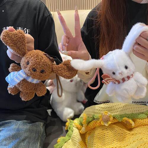 乐吉儿感应节拍琴泰迪犬玩偶耳朵触碰钢琴音互动毛绒垂耳兔挂件