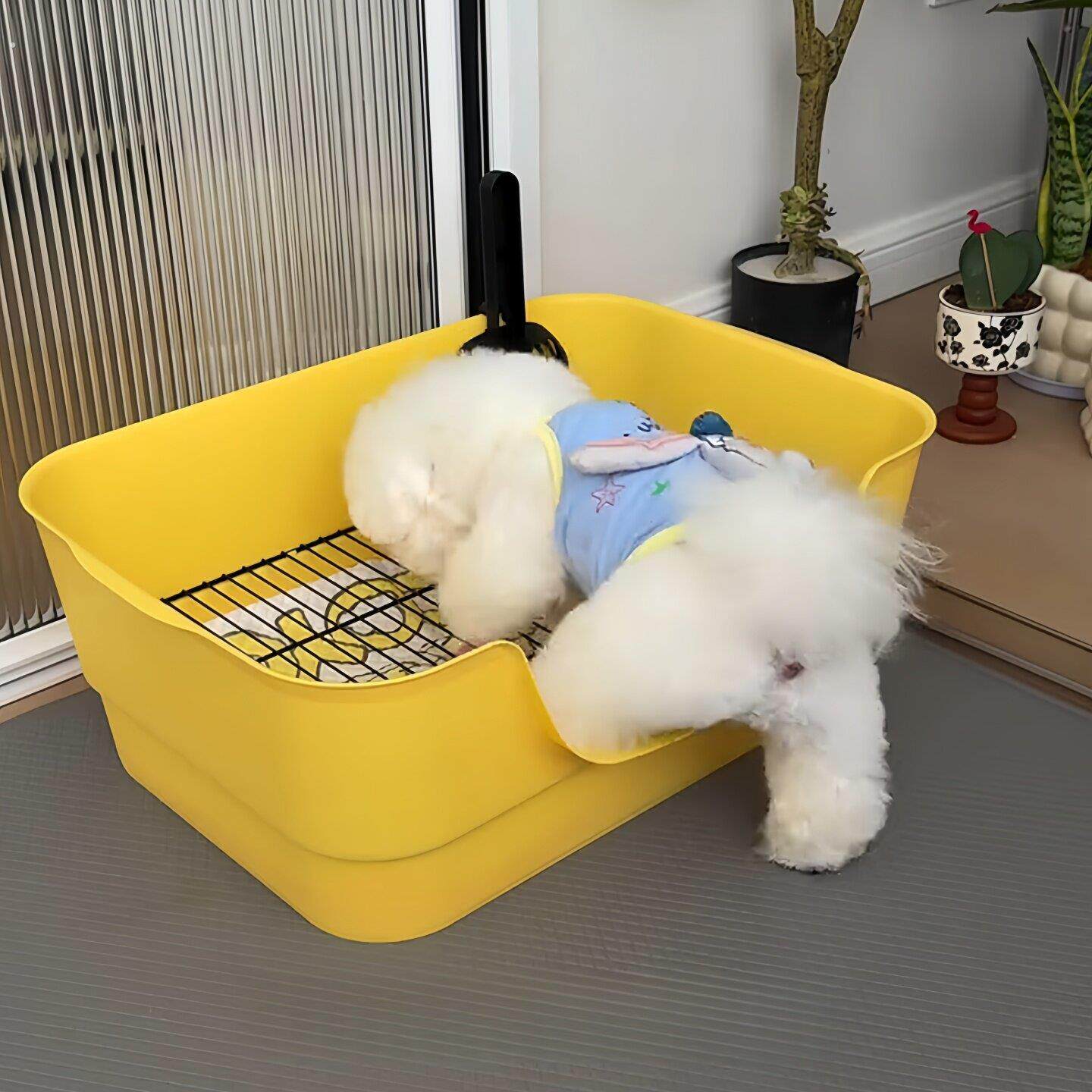 狗厕所小型犬防踩屎加高围栏缸式宠物排便盆室内家用易清洗尿盆