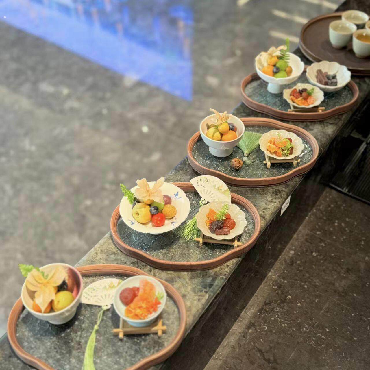中式茶歇摆台装饰甜品餐具高级茶歇酒店会议精致装饰高颜值茶点盘