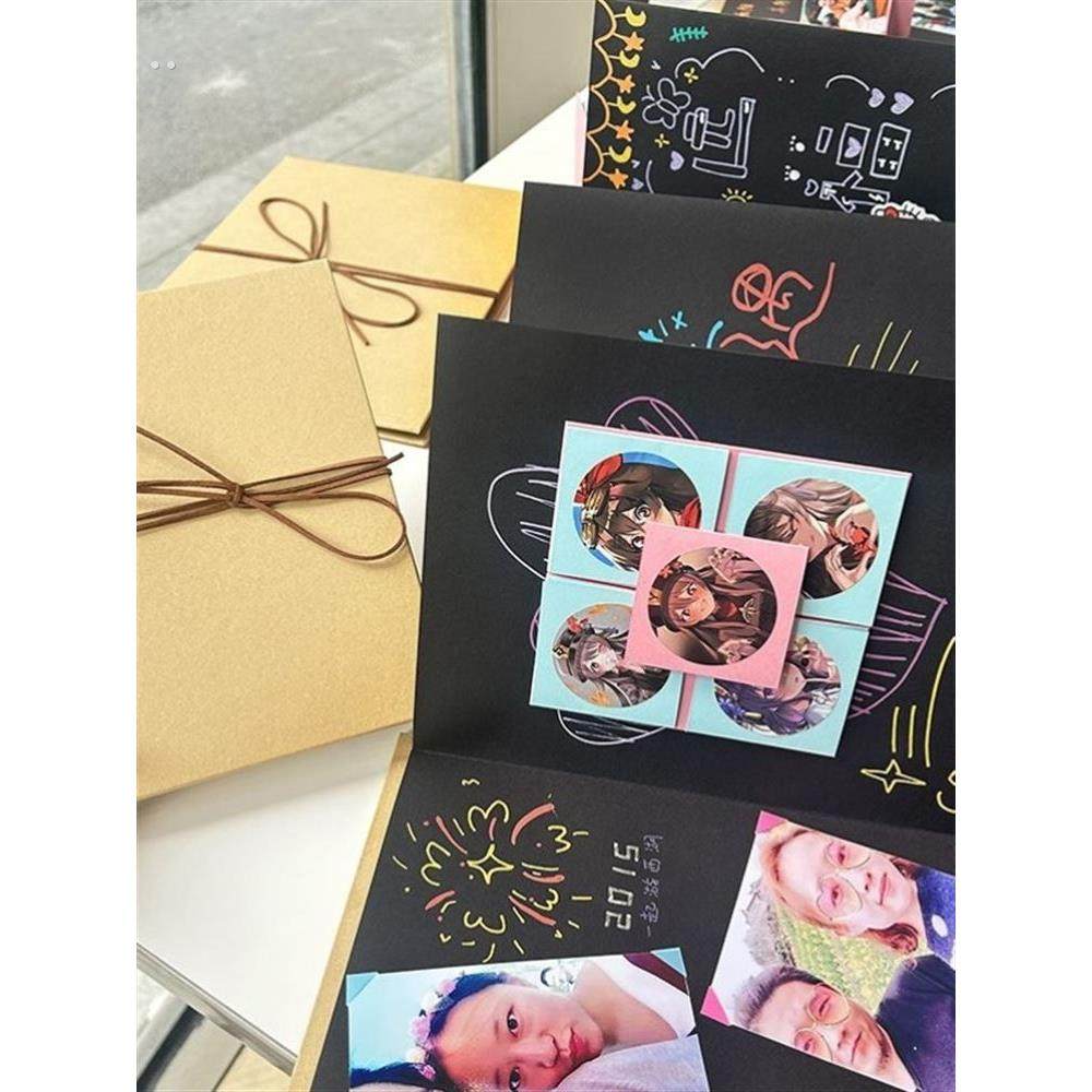 手风琴折叠相册本手工diy立体书自制纪念册情侣生日礼物送男女友