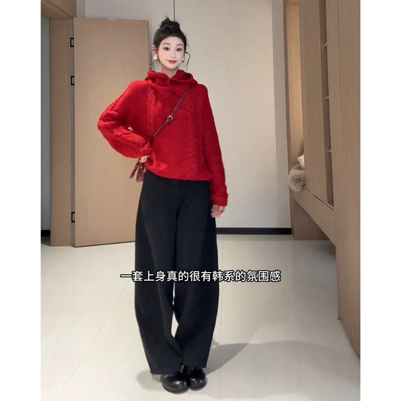 向晚意 STUDIO 韩系套装女装冬保暖毛衣休闲百搭加绒弯刀裤牛仔裤,女装/女士精品,时尚套装,淘宝优惠券,粉丝福利购,淘宝优惠卷