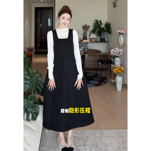 Wannvy Up 时髦高级气质套装高领长袖针织衫女装背心连衣裙两件套