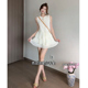 STUDIO 女装 韩版 向晚意 显瘦甜美无袖 背心上衣压褶蛋糕短裙两件套